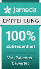 Auszeichnung von Jameda 100 Prozent Patientenzufriedenheit